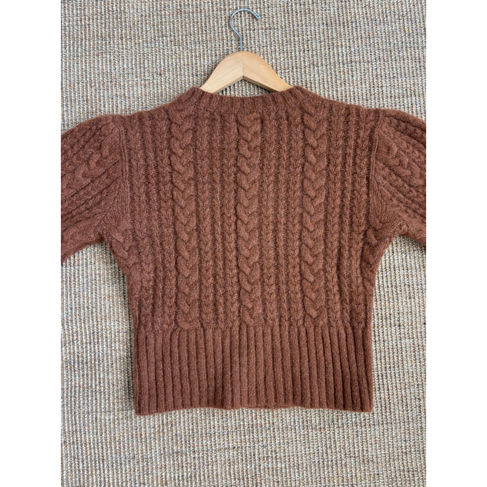 DOEN Cable Knit Sweater Brown Size M - Picture 9 of 12